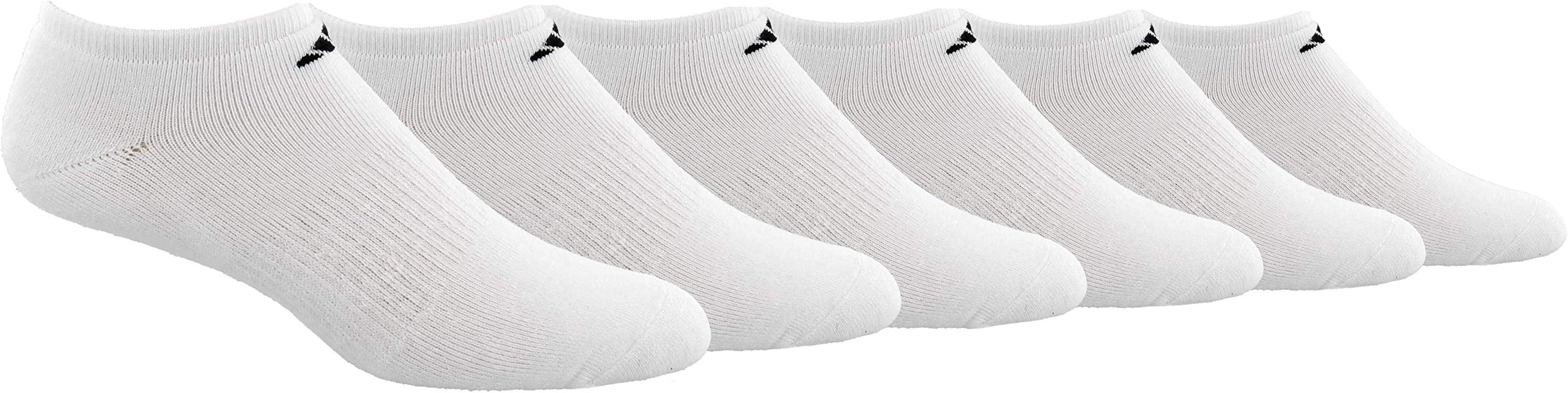 Men's Athletic No Show Socks - 6 Pack - White/Black, White/Black, Large | Amazon (US)
