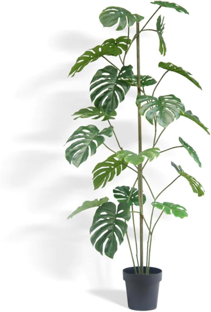 CG Hunter Monstera Tree, Premium Artifcial Indoor Tree Stands 5' Tall, Lifelike-Leaves & Hand Pai... | Amazon (US)
