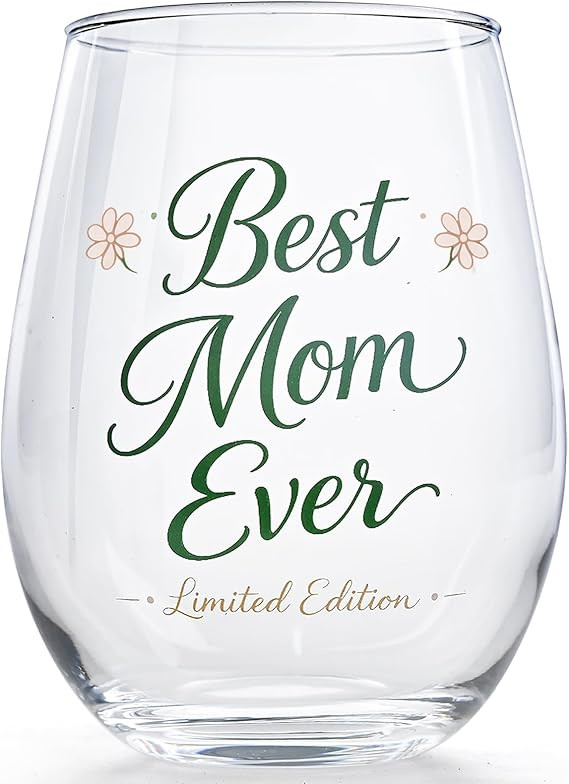 Best Mom Ever Wine Glass 20oz – Dark Green Lettering, Elegant Coffee & Wine Glass, Mothers Day ... | Amazon (US)