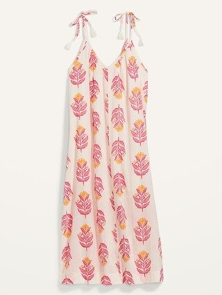 Sleeveless Tie-Shoulder All-Day Maxi Swing Dress for Women | Old Navy (US)