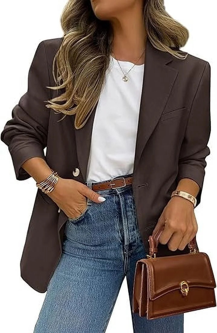 PRETTYGARDEN Blazers for Women Business Casual Long Sleeve Lapel Open Front Suit Jacket Work Blaz... | Walmart (US)