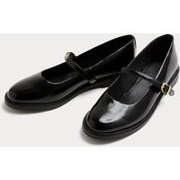 M&S Leather Patent Flat Mary Jane Ballet Pump Black | Marks & Spencer (UK)