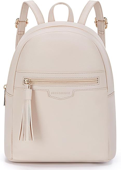 Missnine Mini Backpack for Women Small Backpack Purse With Tassel Cute PU Leather Bookbag Fashion... | Amazon (US)