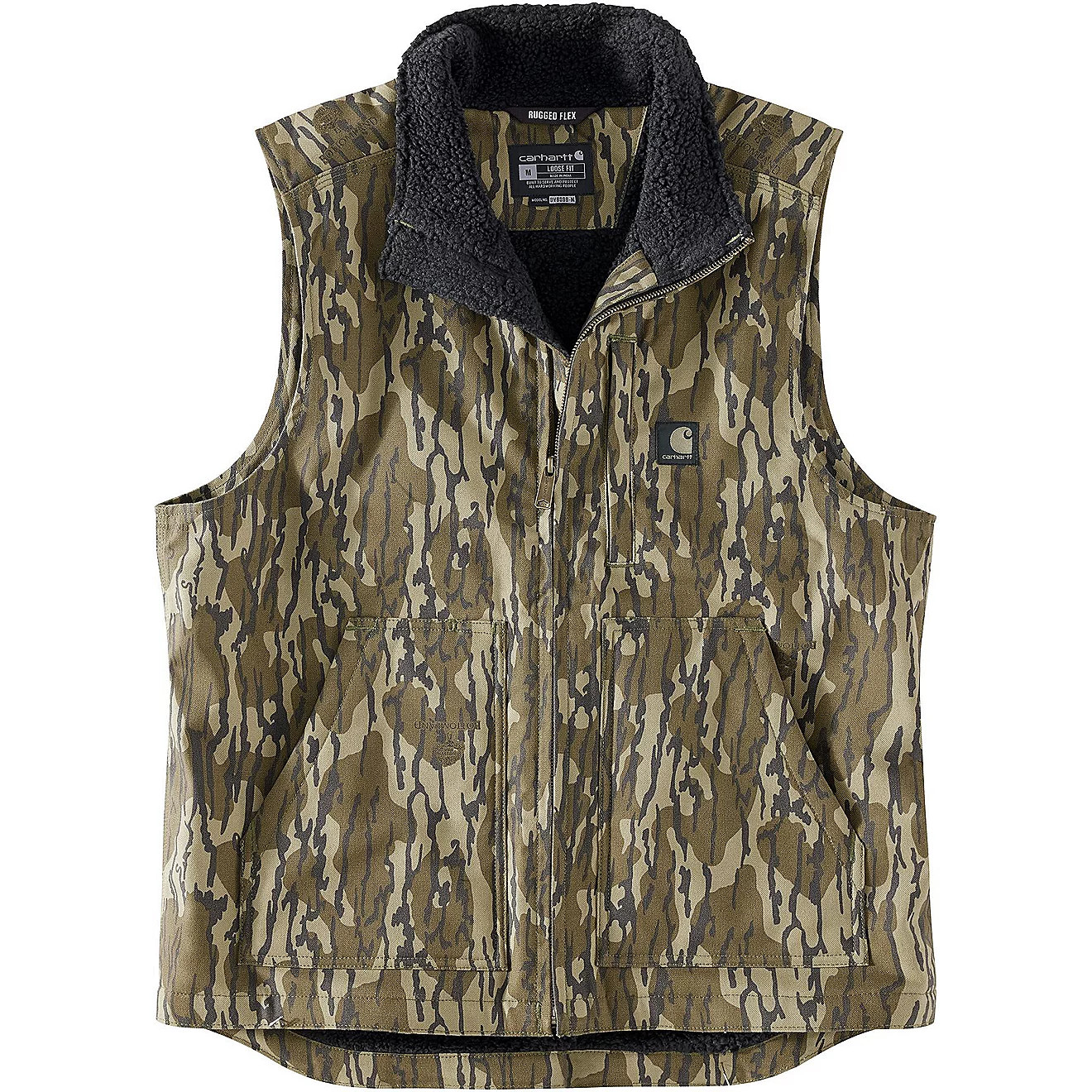 Carhartt Men's Rugged Flex Duck Loose Fit Sherpa-Lined Camo Mock-Neck Vest | Academy | Academy Sports + Outdoors