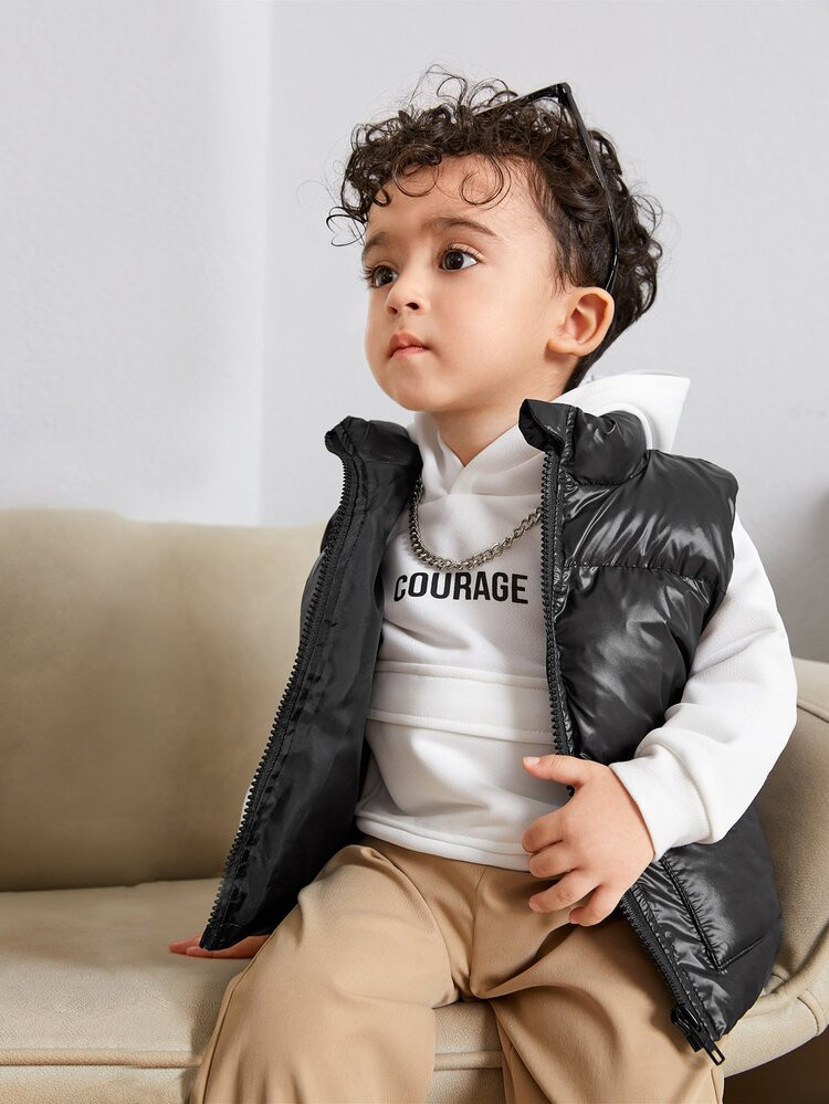 SHEIN Baby 1pc Zip Up Vest Coat | SHEIN