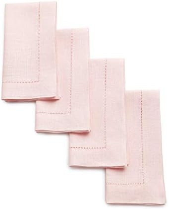 Pure Linen Hemstitch Dinner Napkins | Amazon (US)