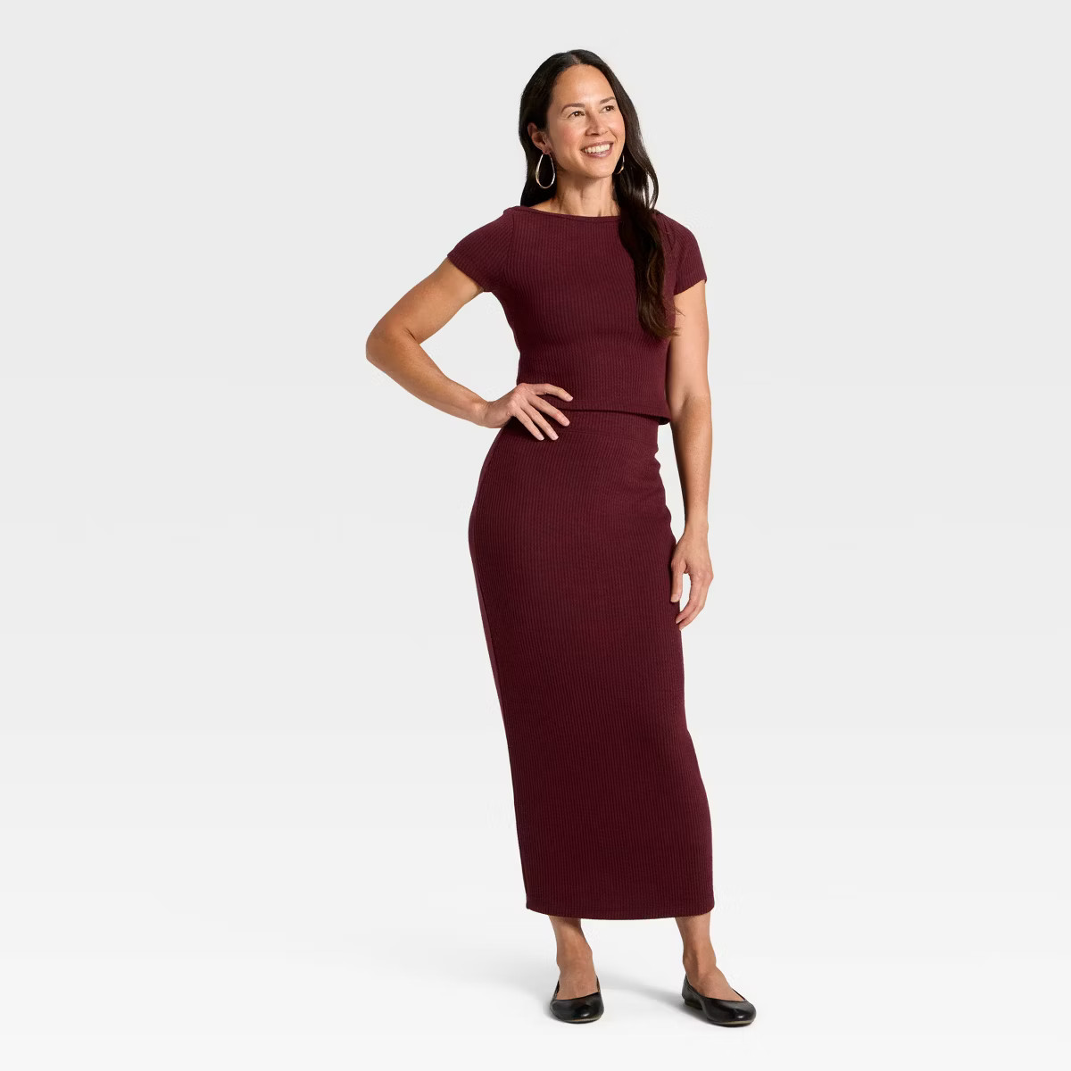 Women's Knit Ribbed Maxi Pencil Skirt - Universal Thread™ | Target