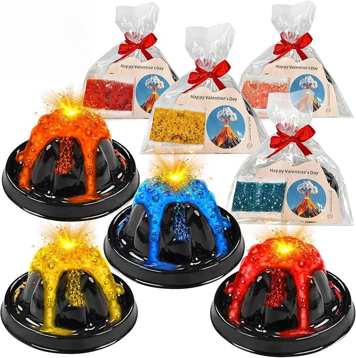 28 Pack Valentine's Day Gift Erupting Volcano Kit with Greeting Cards Volcano Science Experiment ... | Amazon (US)
