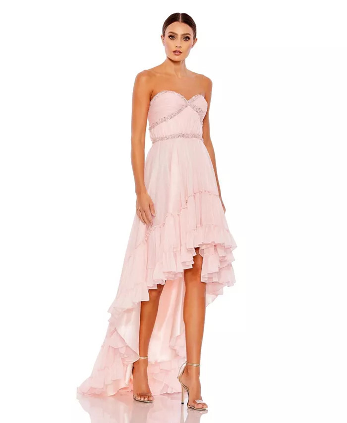 Mac Duggal Women's Beaded Ruffle High Low Gown - Macy's | Macy's