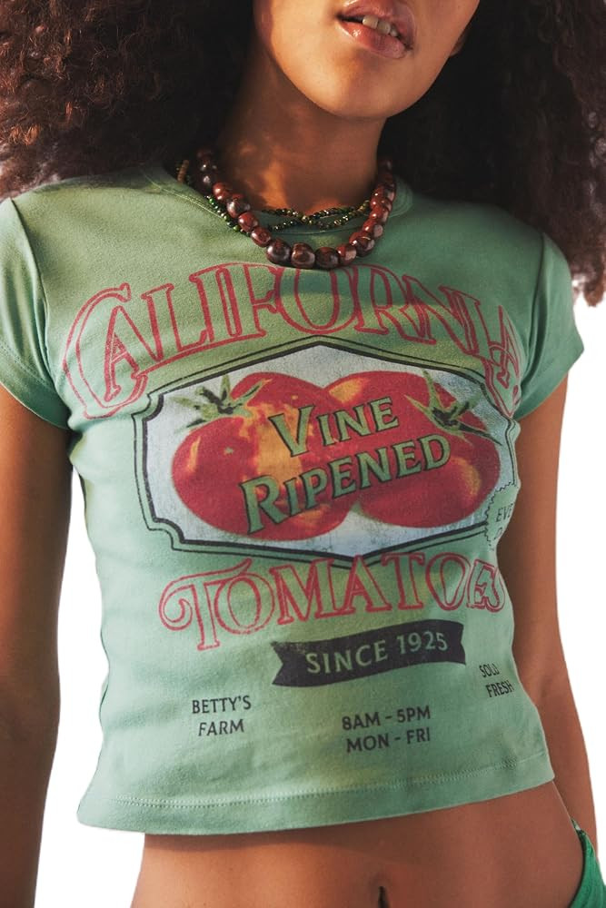 Graphic Baby Tees for Women Teenagers Y2k Flower Print Crop Tops Vintage 90s Aesthetic Grunge Tee... | Amazon (US)