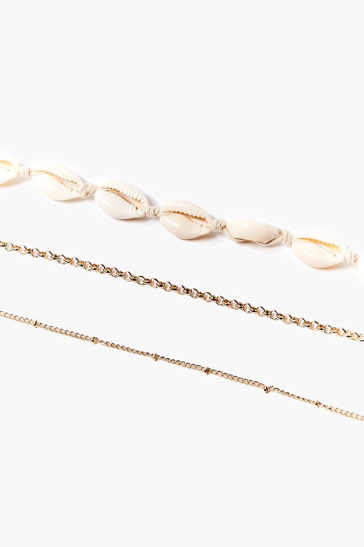Cowrie Shell Anklet Set in Natural/Gold | Forever 21 (US)