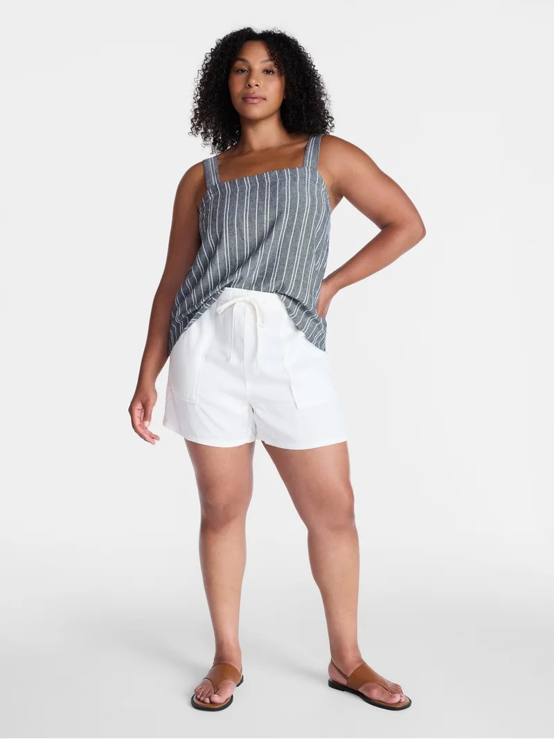 Time and Tru Women's Soft Utility Shorts, 4" Inseam, Sizes XS-XXXL | Walmart (US)