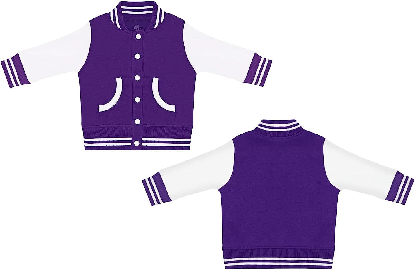 Creative Knitwear Varsity Bomber Jacket - Letterman Jacket - Game Day Baby Sweatshirt | Amazon (US)