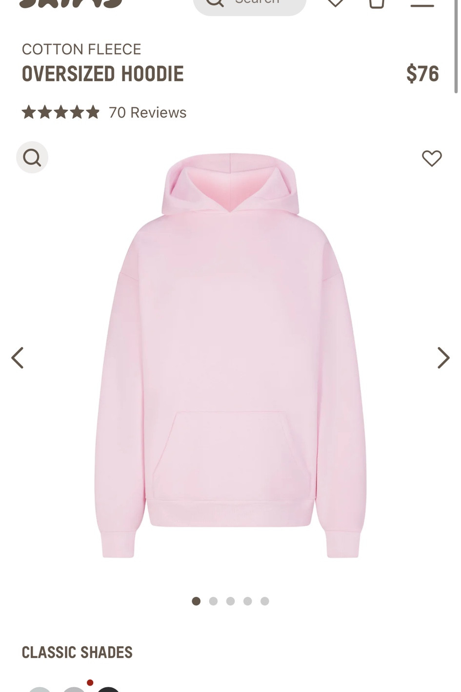 Oversized hoodie skims