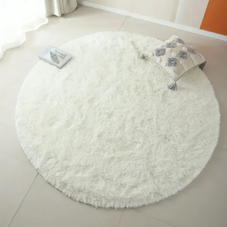 SAYFUT Ultra Soft Area Rug Non-Skid Fluffy Diameter 48in/ 63.78in/ 72in Round Tie-Dyed Fuzzy Indoor  | Walmart (US)