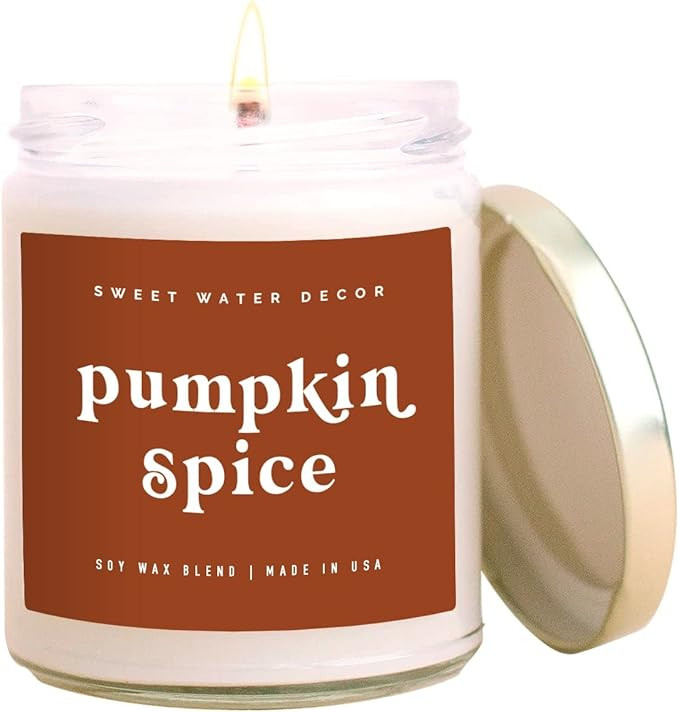 Sweet Water Decor Pumpkin Spice Soy Candle | Pumpkin, Cloves, Buttercream, Cinnamon, Smoke Embers... | Amazon (US)