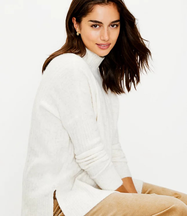 Turtleneck Poncho Sweater | LOFT | LOFT