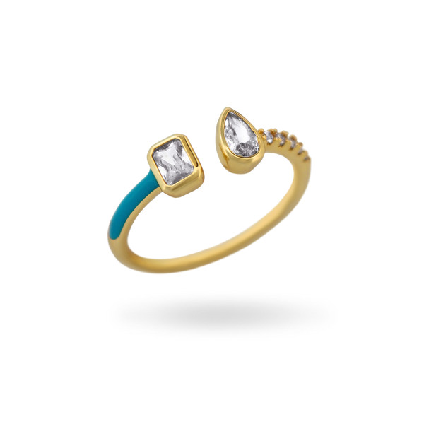 Toi et Moi Turquoise Enamel Ring | IceLink