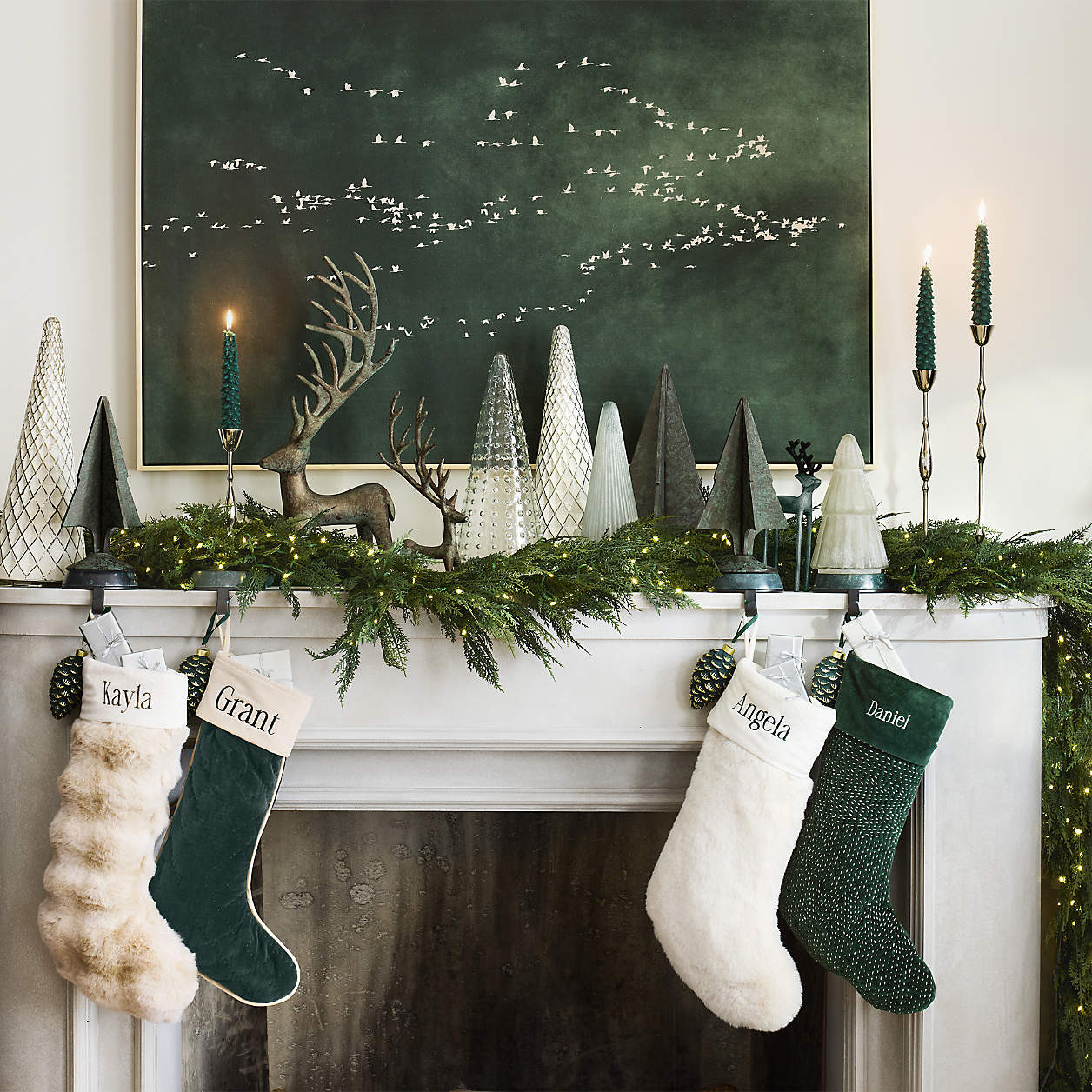 Green Verdigris Holiday Reindeer Decoration 10.5" + Reviews | Crate & Barrel | Crate & Barrel