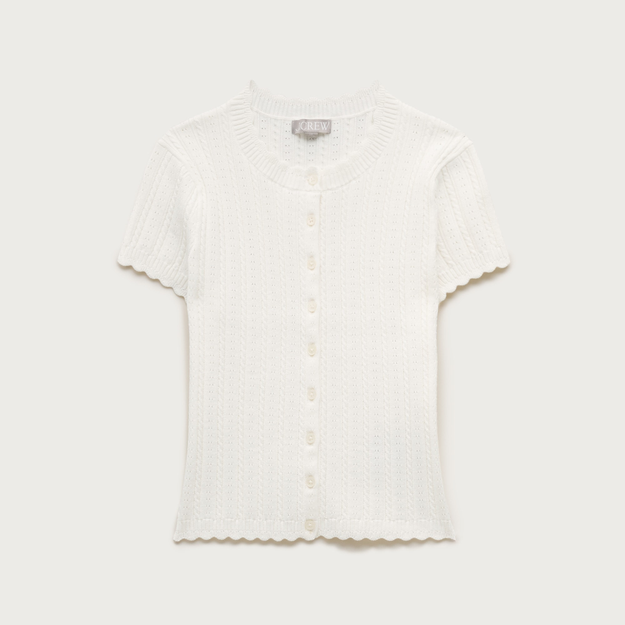 Jackie pointelle short-sleeve cardigan | J. Crew US