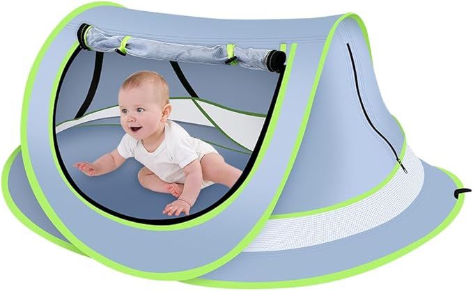 Baby Beach Tent,Pop Up Beach Tent with Mosquito Net for Baby Sleep and Play, Sun Shade for Toddle... | Amazon (US)