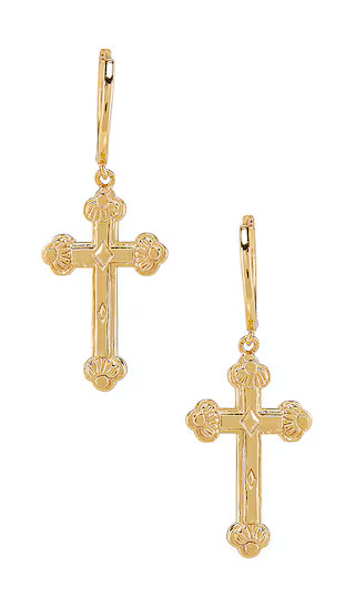 Siena Cross Earrings in Gold | Revolve Clothing (Global)