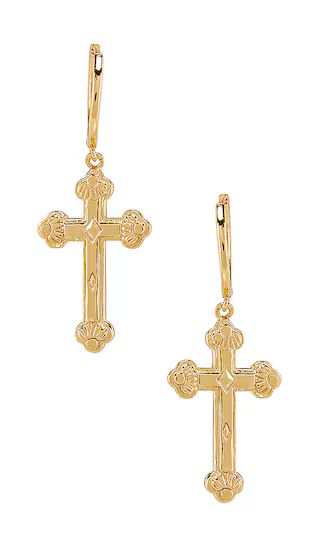 Siena Cross Earrings in Gold | Revolve Clothing (Global)
