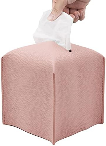Tissue Box Cover Holder, Modern Decoration PU Leather Square Facial Tissues Case Roll Paper Dispe... | Amazon (US)