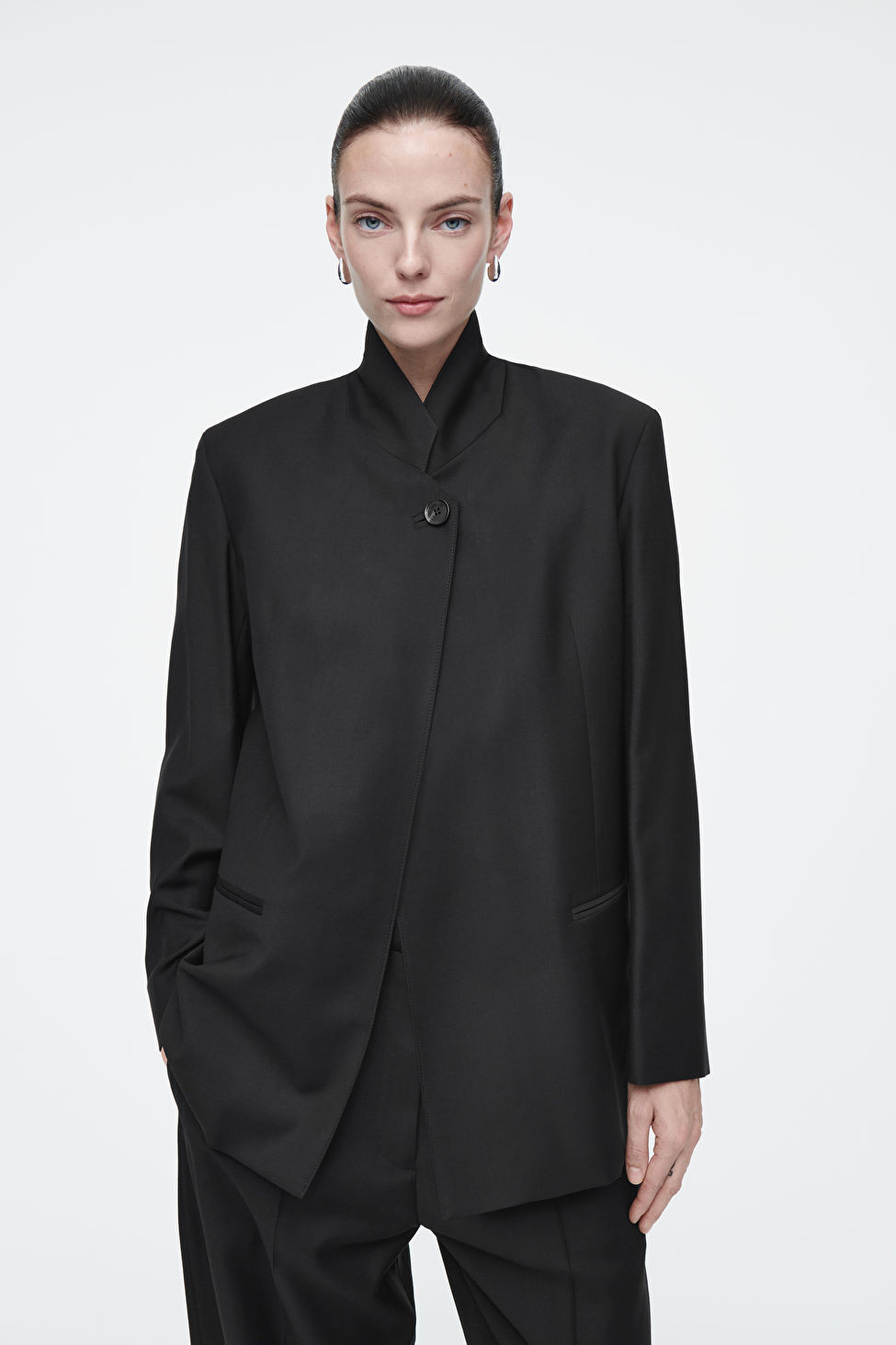 STAND-COLLAR WOOL BLAZER | COS UK