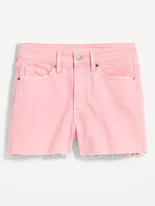 High-Waisted OG Straight Pop-Color Jean Cut-Off Shorts for Women -- 3-inch inseam | Old Navy (US)