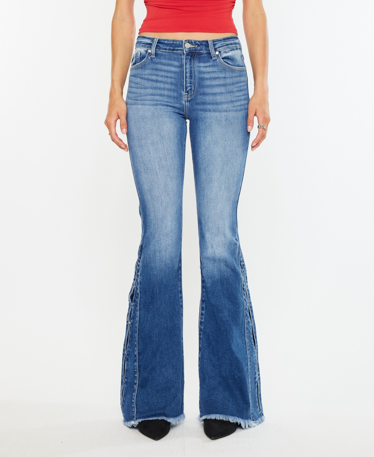 Kancan Women's High Rise Flare Jeans - Medium wash | Macy's