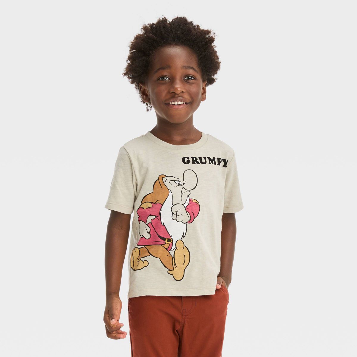 Toddler Boys' Grumpy Short Sleeve Graphic T-Shirt - Tan | Target