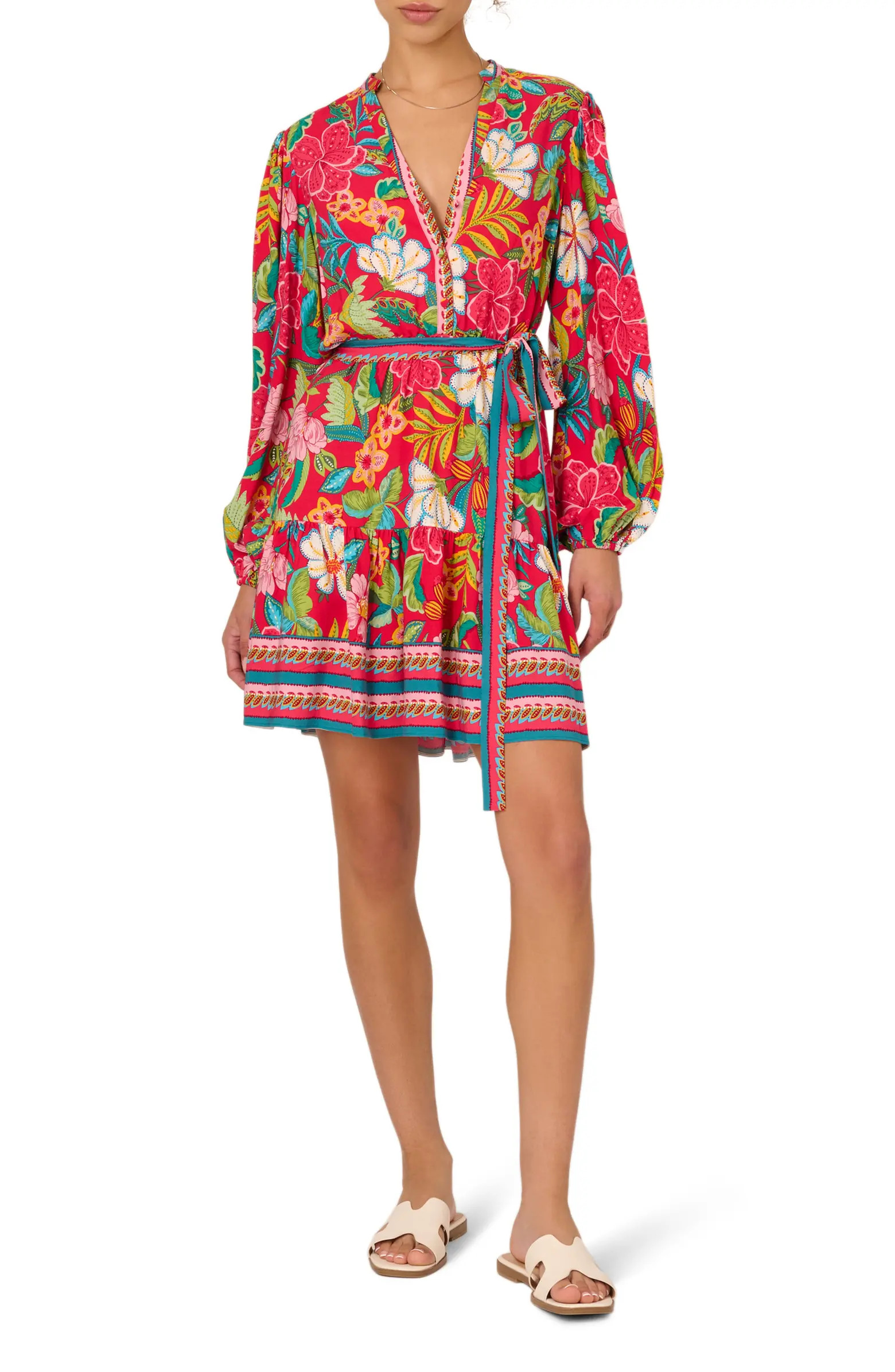 Mixed Floral Print Long Sleeve Dress | Nordstrom