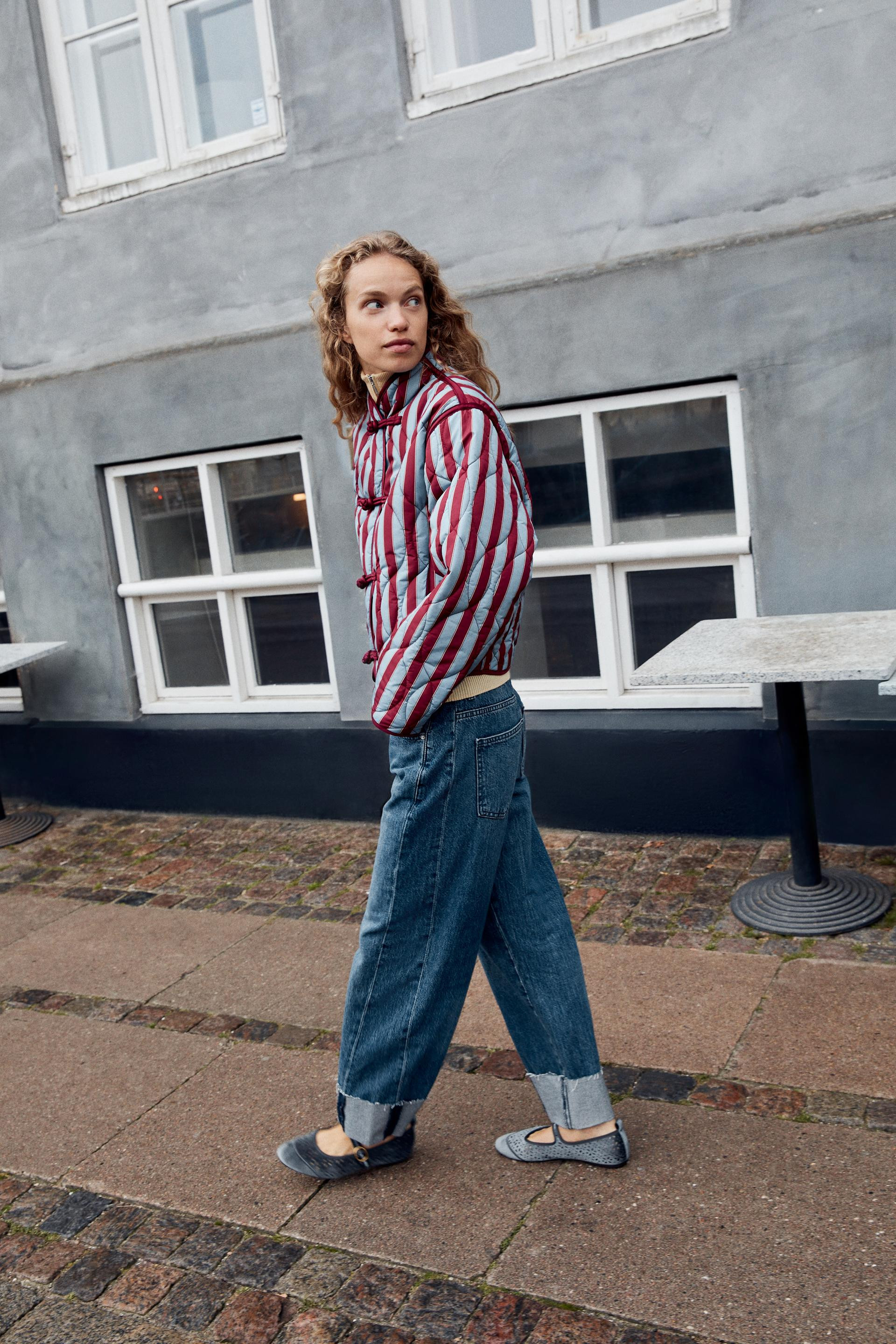 PERFORATED PRINTED BALLET FLATS | Zara US