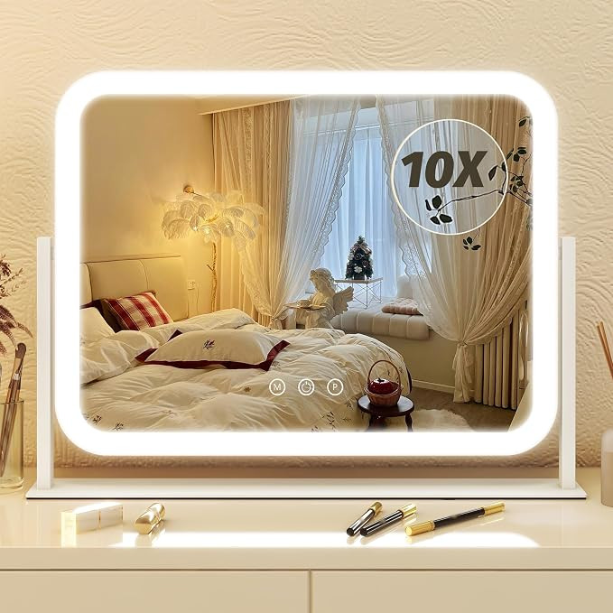 FENNIO Vanity Mirror with Lights 17''x13'' Makeup Mirror with Lights,Vanity Mirror Touch Screen w... | Amazon (US)
