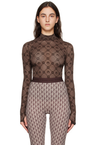 Brown Moonogram Turtleneck | SSENSE