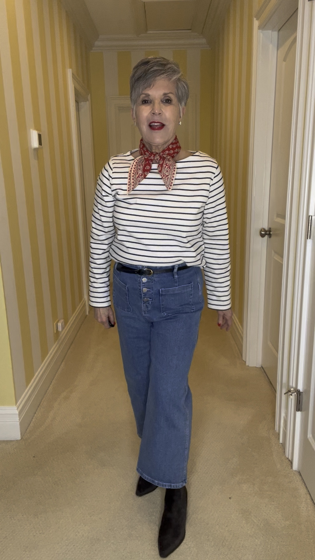 Watch this video if you love stripes, jeans and a little ❤️on the sleeve! So cute! I even added a red bandana for a bit more zhush! 

1. ❤️Text me “links please” and I’ll send them right over.
2. ❤️Click on the links in my stories.
3. ❤️Click on the link in my profile to my LTK site! Please follow me here for lots of secret fashion tips!
4. ❤️Click on this YouTube video: https://youtu.be/edZB2Iiw-io?si=d17DQ-WqvUwnn_9m