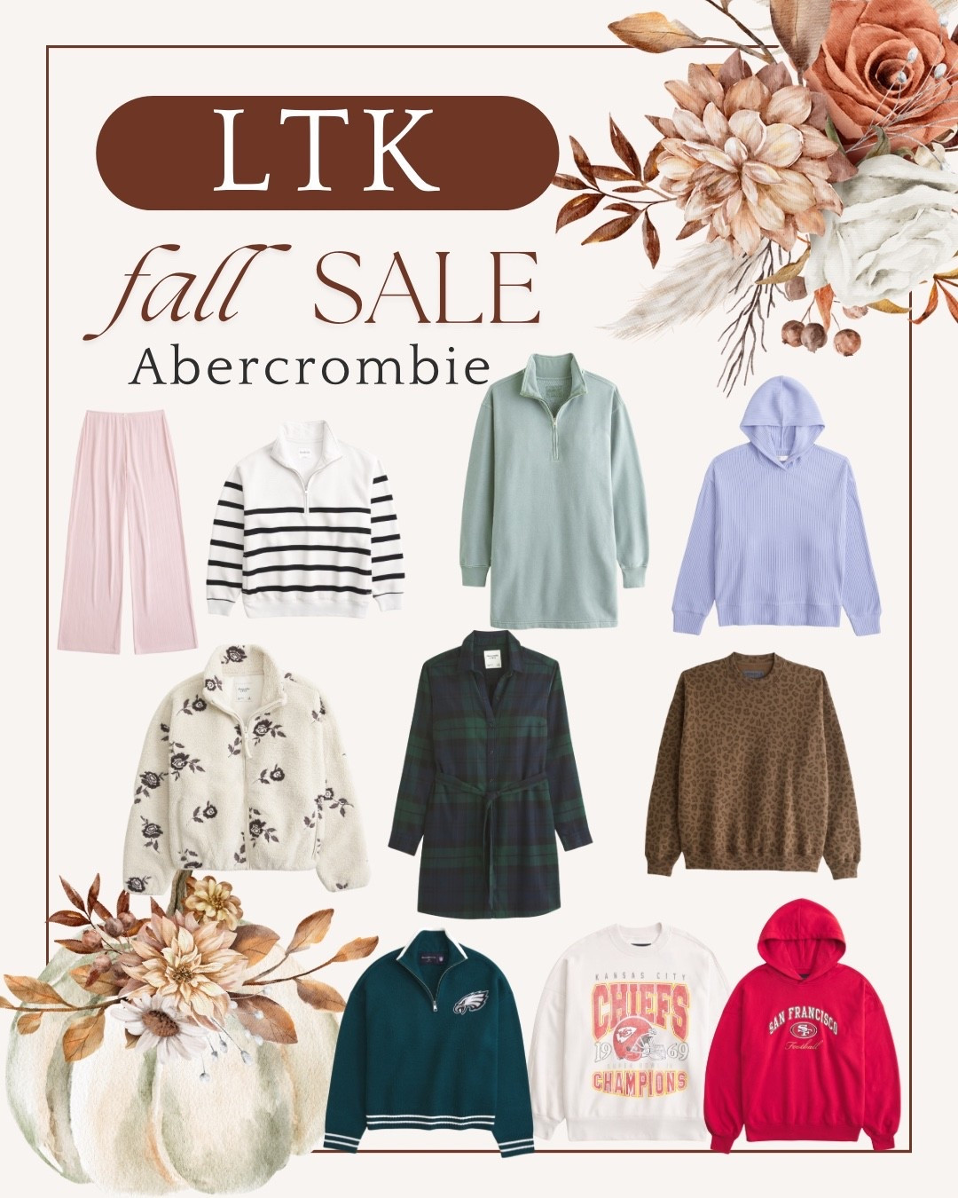 🚨Final day to shop the LTK FALL sale!🚨 I’ve rounded up some of my favorites from Abercrombie. I love this brand for their classic pullovers and casually comfy dresses! What are your favorites? 
P.S. This discount is exclusive to the LTK app, and it includes the items from the #NFLCollection! 🏈 You can shop at the link below, or leave me a comment and I’ll DM the link directly to your inbox! 🛍️

#LTKFindsUnder100 #LTKSeasonal #LTKFallSale