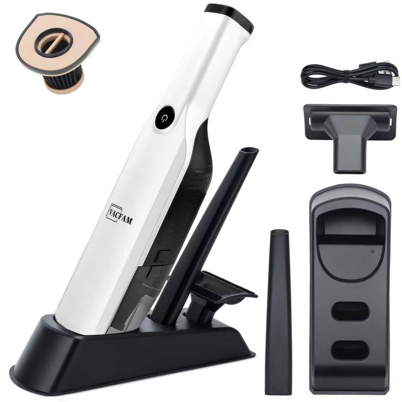 Handheld Vacuum Cordless,15KPA High Power Suction,USB Quick Charge,Car Vacuum Cleaner with Storag... | Amazon (US)