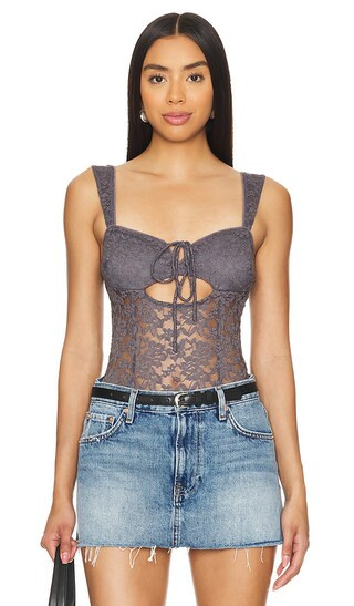 X Intimately FP Strike A Pose Bodysuit in Volcanic Glass | Revolve Clothing (Global)