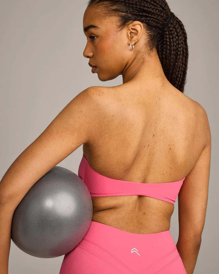 UnifiedMove Micro Bandeau Bralette with Reflective Logo 
 Hot Girl Pink | Oner Active (UK / US)