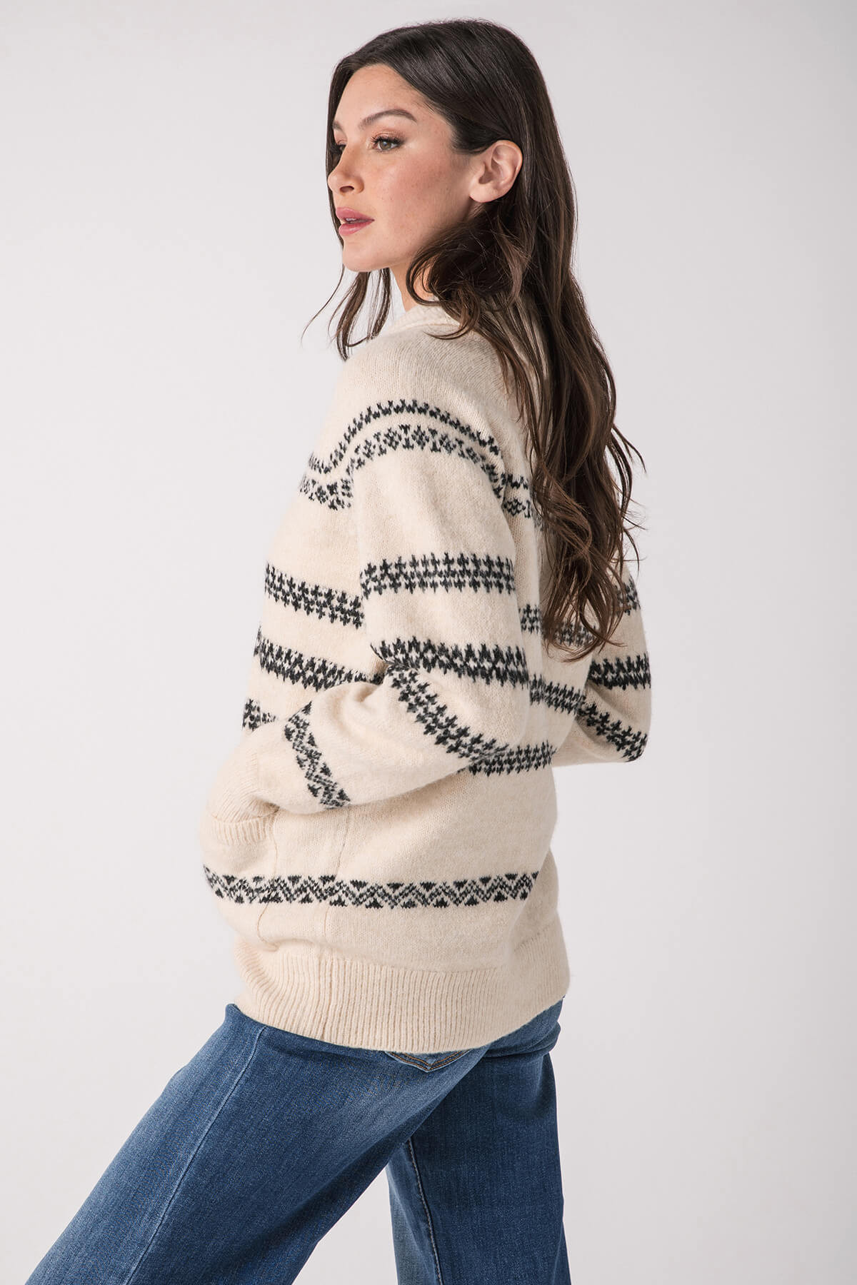 RD Style Azima Long Raglan Sleeve Shawl Neck Cardigan | Social Threads