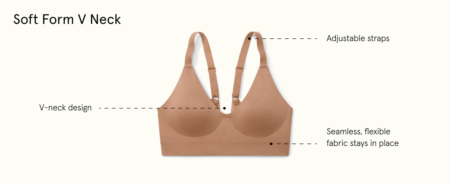 True & Co Women's Soft Form V Neck Adjustable Strap Bra | Amazon (US)