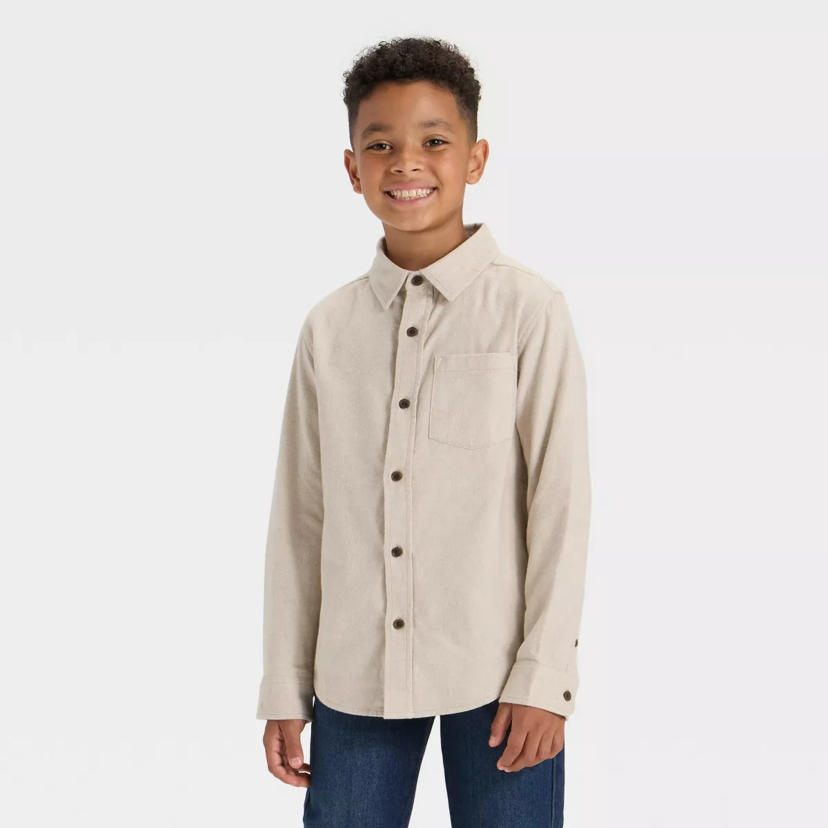 Boys' Long Sleeve Button-Down Flannel Shirt - Cat & Jack™ | Target