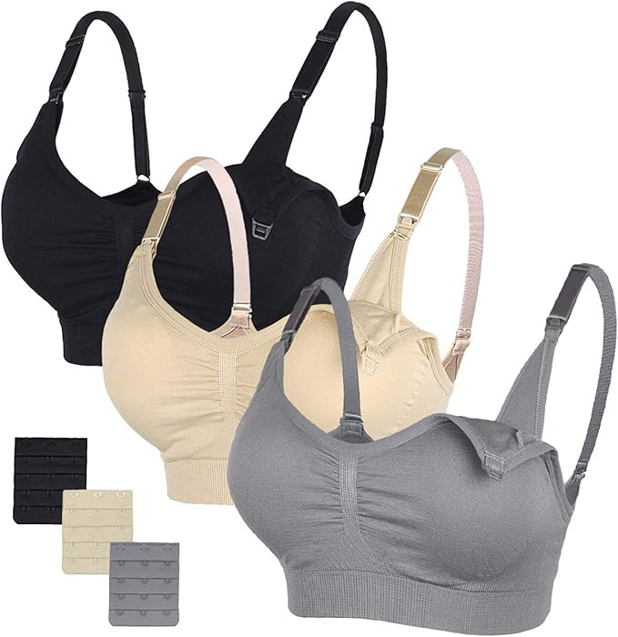 Stelle Body Silk Seamless Maternity Nursing Bra with Pads, Extenders & Clips | Amazon (US)