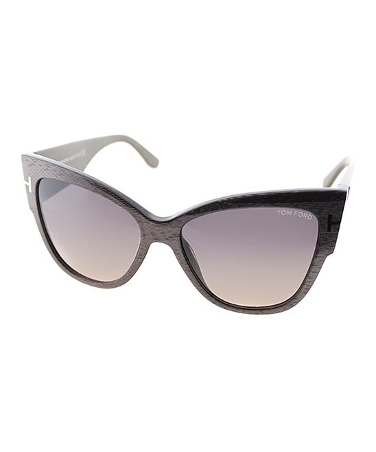 Tom Ford Women's Sunglasses Black - Black & Gray Gradient Cat-Eye Sunglasses | Zulily