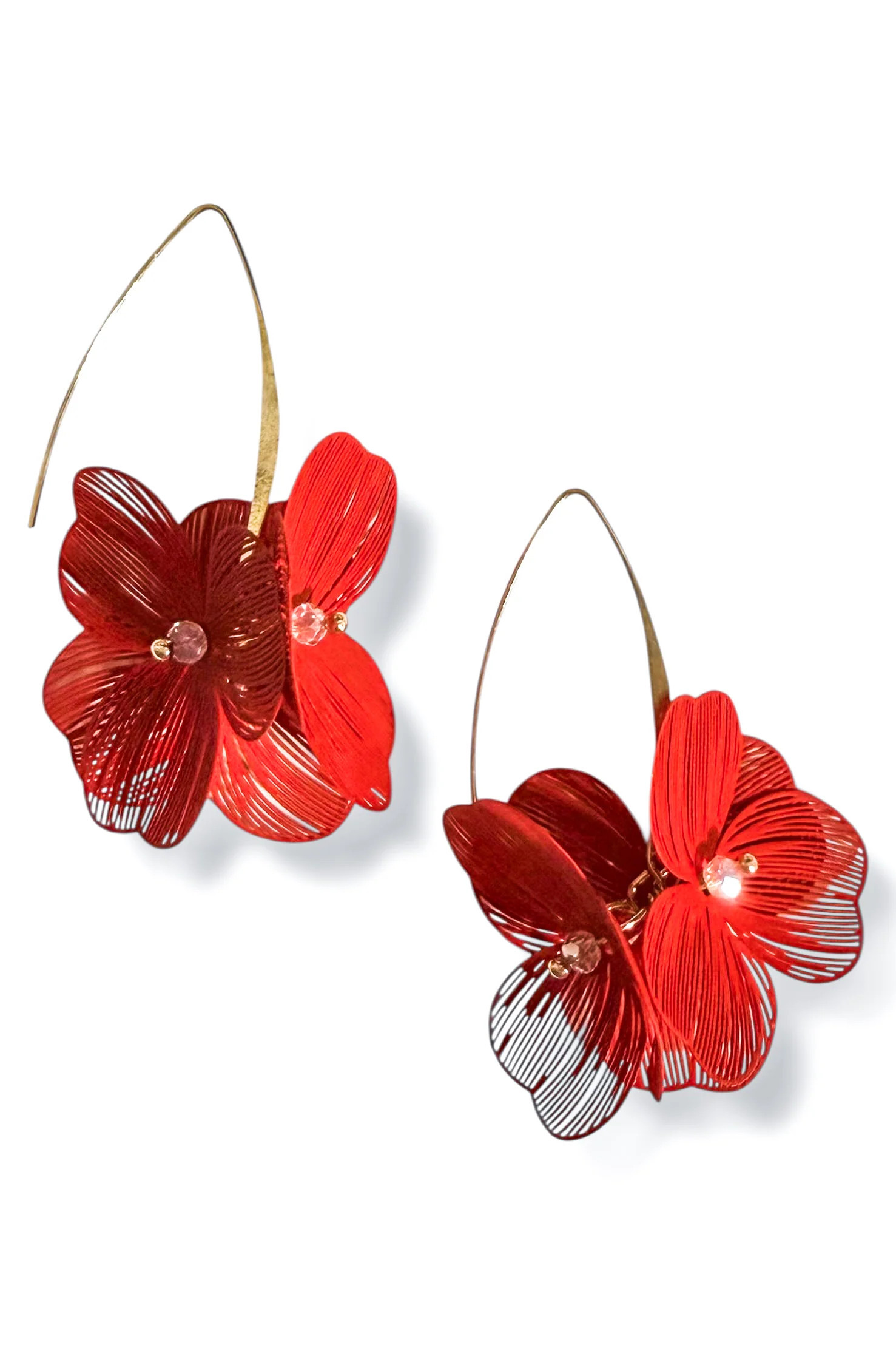 Where It Takes Me Red Flower Earrings | The Willow Tree