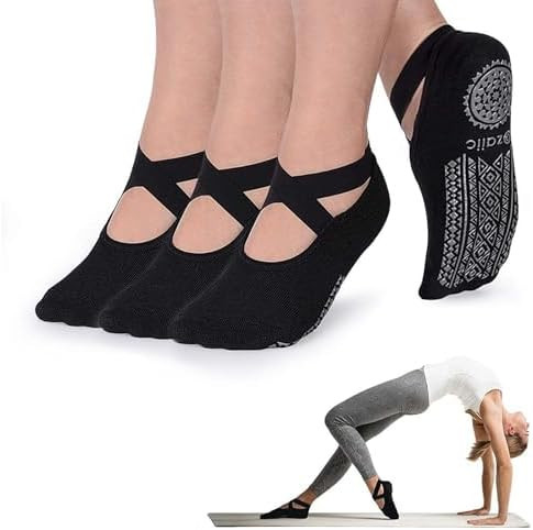 Ozaiic Pilates Socks for Women Non Slip Grip, Yoga Socks with Grippers for Barre, Hospital, Balle... | Amazon (US)