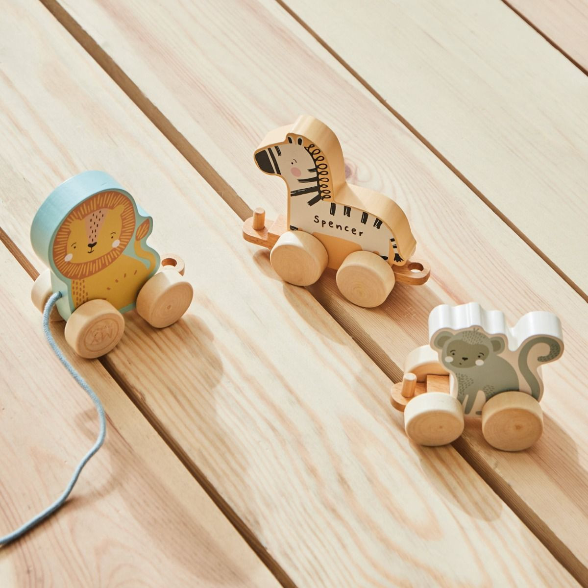 Personalised Safari Wooden Pull-Along Toy FSC® | My 1st Years (Global)