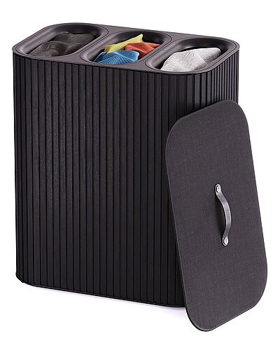 Tota Trio Luxe 90L Bamboo Laundry Separation Basket | Gilt & Gilt City